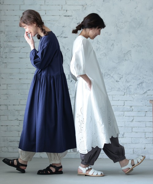 soulberry（ソウルベリー）の「ワンピ好きが作った、くしゅっと裾パンツ（その他パンツ・レディース・グレー/キナリ・L/LL/3L/4L/5L/M）」の6枚目の写真