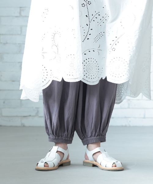 soulberry（ソウルベリー）の「ワンピ好きが作った、くしゅっと裾パンツ（その他パンツ・レディース・グレー/キナリ・L/LL/3L/4L/5L/M）」の15枚目の写真