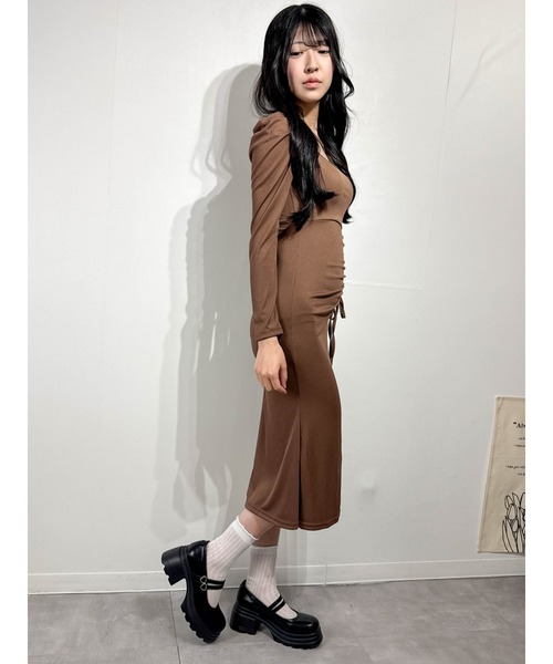 marcydorn（マーシードルン）の「サイドドローストリング タイトロングワンピース フレアマーメイドドレス（ワンピース・レディース・ブラック/ブラウン・S/M/L）」の20枚目の写真