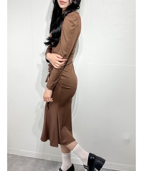 marcydorn（マーシードルン）の「サイドドローストリング タイトロングワンピース フレアマーメイドドレス（ワンピース・レディース・ブラック/ブラウン・S/M/L）」の21枚目の写真