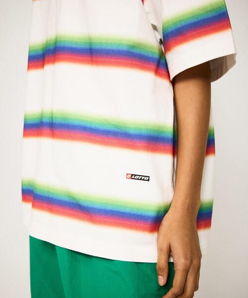LOTTO(ロット)の「LOTTO MULTI BORDER T-SHIRTS(Tシャツ/カットソー・メンズ・ホワイト・X-LARGE/MEDIUM/LARGE)」の2枚目の写真