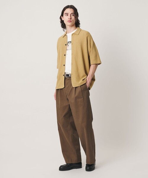 BEAUTY&YOUTH UNITED ARROWS(ビューティーアンドユースユナイテッドアローズ)の「ブークレ ツイードライク ニット シャツ ウォッシャブル(シャツ/ブラウス・メンズ・マスタード/ブラック・L/M/S/XL)」の3枚目の写真