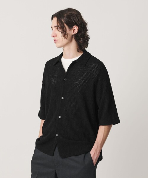 BEAUTY&YOUTH UNITED ARROWS(ビューティーアンドユースユナイテッドアローズ)の「ブークレ ツイードライク ニット シャツ ウォッシャブル(シャツ/ブラウス・メンズ・マスタード/ブラック・L/M/S/XL)」の5枚目の写真