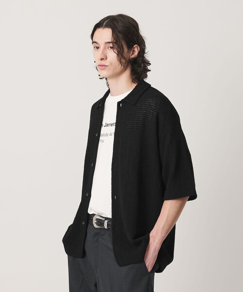 BEAUTY&YOUTH UNITED ARROWS(ビューティーアンドユースユナイテッドアローズ)の「ブークレ ツイードライク ニット シャツ ウォッシャブル(シャツ/ブラウス・メンズ・マスタード/ブラック・L/M/S/XL)」の6枚目の写真