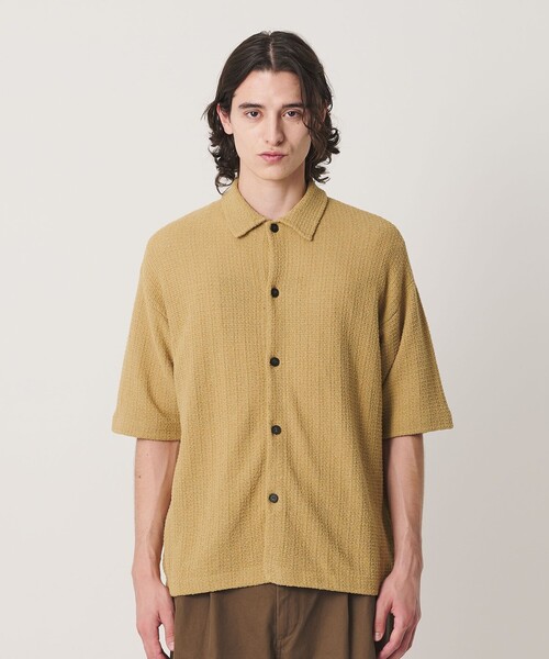 BEAUTY&YOUTH UNITED ARROWS(ビューティーアンドユースユナイテッドアローズ)の「ブークレ ツイードライク ニット シャツ ウォッシャブル(シャツ/ブラウス・メンズ・マスタード/ブラック・L/M/S/XL)」の7枚目の写真