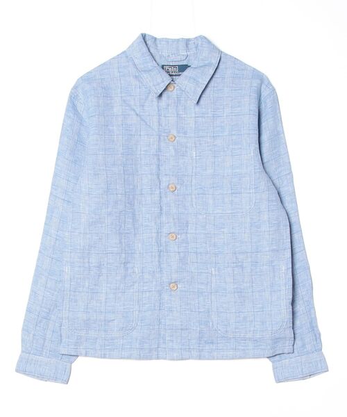 ラルフローレン　リネンシャツ　オーバーサイズ　ゆったり　チェック チェック リネン ユーティリティ オーバーシャツ（シャツ/ブラウス