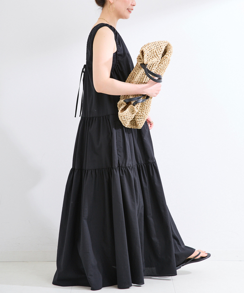 B.C STOCK(ベーセーストック)の「手洗い可 / ティアードボリュームワンピース(ワンピース・レディース・ブラウン/グリーン/ブラック・FREE)」の2枚目の写真