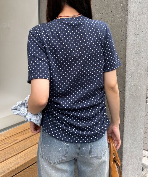 CIAOPANIC（チャオパニック）の「スターシャーリングTEE（Tシャツ/カットソー・レディース・イエロー/ネイビー・FREE）」の5枚目の写真