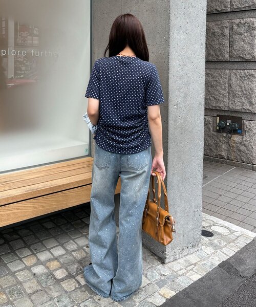 CIAOPANIC（チャオパニック）の「スターシャーリングTEE（Tシャツ/カットソー・レディース・イエロー/ネイビー・FREE）」の8枚目の写真