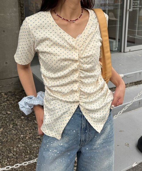 CIAOPANIC（チャオパニック）の「スターシャーリングTEE（Tシャツ/カットソー・レディース・イエロー/ネイビー・FREE）」の11枚目の写真