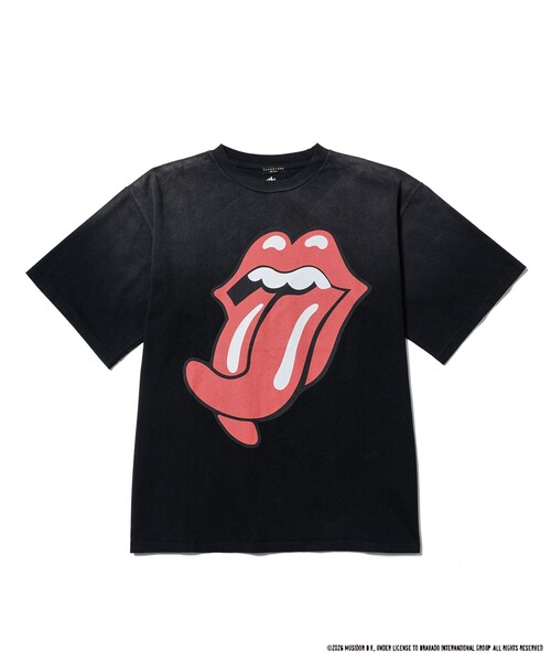 F-LAGSTUF-F(フラグスタフ)の「F-LAGSTUF-F × The Rolling Stones / ”SPLIT TONGUE” S/S T-SHIRT(Tシャツ/カットソー・メンズ・ブラック・M/XL/L)」の1枚目の写真