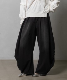 デニム加工裏毛ドレープパンツ