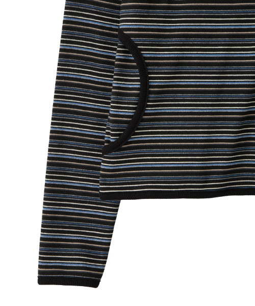 DANDEL（ダンデル）の「DD stripe trim hooded long sleeve (BLACK)（パーカー・レディース・その他・1）」の4枚目の写真
