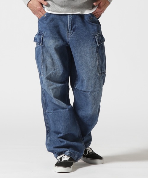 AVIREX(アヴィレックス)の「《WEB&DEPOT限定》M-65 FATIGUE DENIM PANTS / M-65 ファティーグ デニム パンツ / AVIREX / アヴィレックス(デニムパンツ・メンズ・インディゴブルー/ブラック・X-SMALL/MEDIUM/SMALL/XX-LARGE/X-LARGE/LARGE)」の2枚目の写真