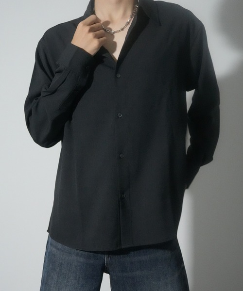 EMMA CLOTHES(エマクローズ)の「hard twist long sleeve regular collar shirt/ハードツイスト長袖レギュラーカラーシャツ(速乾 UV イージーケア)《ほりさん』コラボ》(シャツ/ブラウス・メンズ・サックスブルー/ピンク/グレイッシュベージュ/スミクロ/オフホワイト・L/S/M)」の1枚目の写真