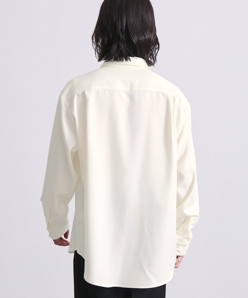 EMMA CLOTHES(エマクローズ)の「hard twist long sleeve regular collar shirt/ハードツイスト長袖レギュラーカラーシャツ(速乾 UV イージーケア)《ほりさん』コラボ》(シャツ/ブラウス・メンズ・サックスブルー/ピンク/グレイッシュベージュ/スミクロ/オフホワイト・L/S/M)」の21枚目の写真