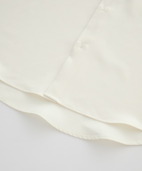 EMMA CLOTHES(エマクローズ)の「hard twist long sleeve regular collar shirt/ハードツイスト長袖レギュラーカラーシャツ(速乾 UV イージーケア)《ほりさん』コラボ》(シャツ/ブラウス・メンズ・サックスブルー/ピンク/グレイッシュベージュ/スミクロ/オフホワイト・L/S/M)」の7枚目の写真