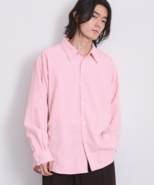 EMMA CLOTHES(エマクローズ)の「hard twist long sleeve regular collar shirt/ハードツイスト長袖レギュラーカラーシャツ(速乾 UV イージーケア)《ほりさん』コラボ》(シャツ/ブラウス・メンズ・サックスブルー/ピンク/グレイッシュベージュ/スミクロ/オフホワイト・L/S/M)」の17枚目の写真