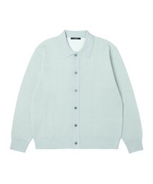 男性ルーズフィットボタンカラーカーディガン (カーキ) (HA3GD01-65)