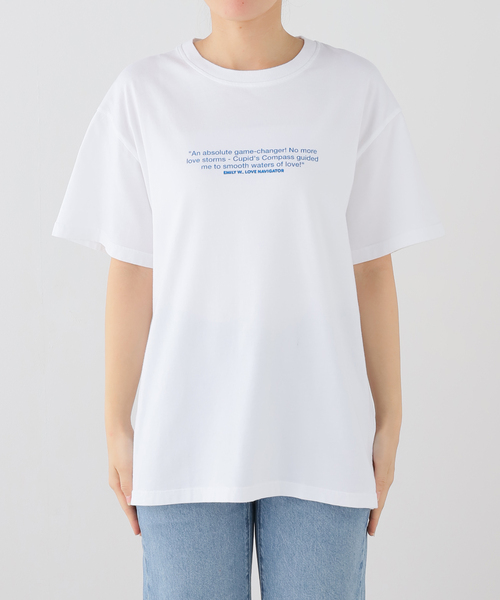 Carne Bollente(カルネボレンテ)の「Carne Bollente / カルネボレンテ Searching Romance?(Tシャツ/カットソー・レディース・ホワイト・SMALL)」の4枚目の写真