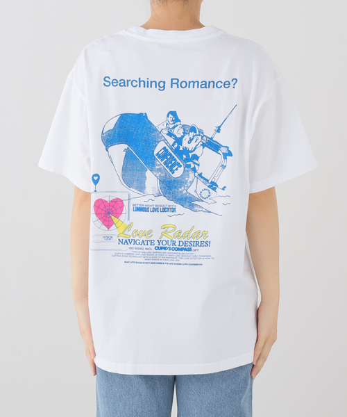 Carne Bollente(カルネボレンテ)の「Carne Bollente / カルネボレンテ Searching Romance?(Tシャツ/カットソー・レディース・ホワイト・SMALL)」の2枚目の写真