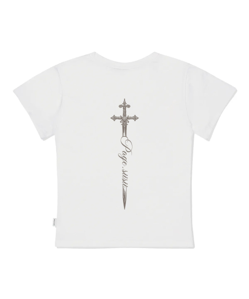 PAGESIISII(ページシシ)の「クロスナイフプリンティングスリムフィット半袖Tシャツアイボリー(Tシャツ/カットソー・レディース・その他・MEDIUM/LARGE)」の1枚目の写真