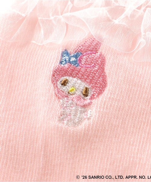 BRANSHES(ブランシェス)の「【サンリオキャラクターズ】ワンポイント刺しゅうチュールフリルソックス(ソックス/靴下・キッズ・ラベンダー/ピンク・M/L/16-18㎝/19-21㎝)」の7枚目の写真
