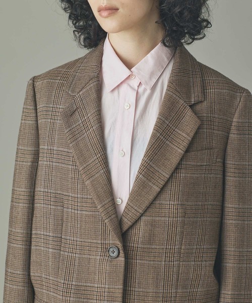 Curensology(カレンソロジー)の「Curensology(カレンソロジー)/<C.S.G>グレンチェックジャケット(テーラードジャケット・レディース・ダークブラウン・FREE)」の8枚目の写真
