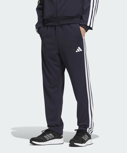 adidas(アディダス)の「スリーストライプス レギュラーフィット ダブルニット オープンヘム トラックパンツ / ジャージ / アディダス adidas(スウェットパンツ・メンズ・ダークブルー・XX-LARGE/3XL/LARGE/MEDIUM/SMALL/X-LARGE/X-SMALL)」の1枚目の写真