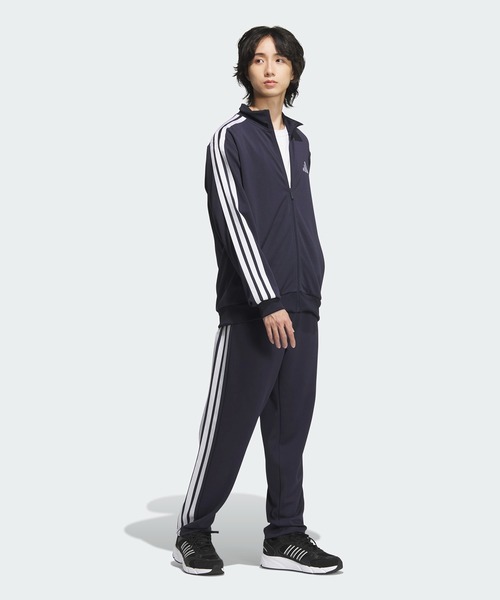adidas(アディダス)の「スリーストライプス レギュラーフィット ダブルニット オープンヘム トラックパンツ / ジャージ / アディダス adidas(スウェットパンツ・メンズ・ダークブルー・XX-LARGE/3XL/LARGE/MEDIUM/SMALL/X-LARGE/X-SMALL)」の3枚目の写真