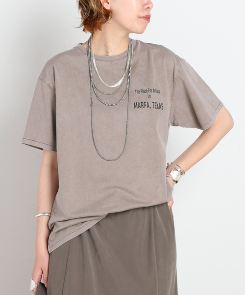 AP STUDIO（エーピーストゥディオ）の「Logo TEE（Tシャツ/カットソー・レディース・スミクロ/アイボリー/ベージュ・FREE）」の4枚目の写真