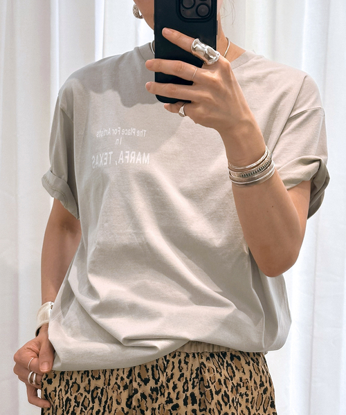 AP STUDIO（エーピーストゥディオ）の「Logo TEE（Tシャツ/カットソー・レディース・スミクロ/アイボリー/ベージュ・FREE）」の13枚目の写真