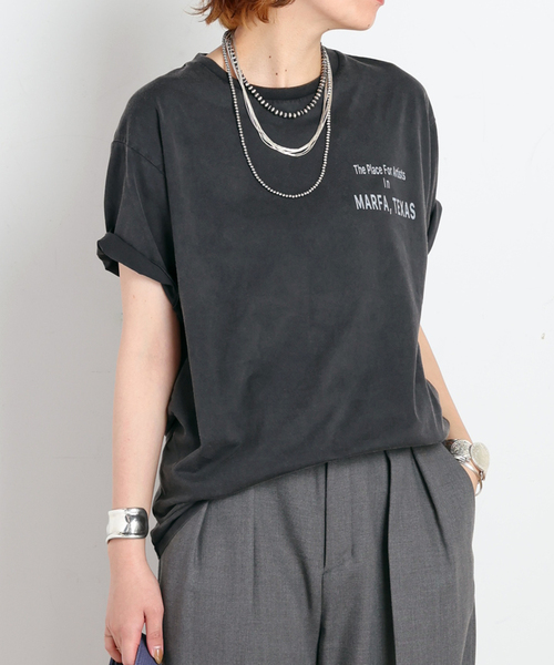 AP STUDIO（エーピーストゥディオ）の「Logo TEE（Tシャツ/カットソー・レディース・スミクロ/アイボリー/ベージュ・FREE）」の20枚目の写真