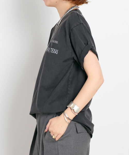AP STUDIO（エーピーストゥディオ）の「Logo TEE（Tシャツ/カットソー・レディース・スミクロ/アイボリー/ベージュ・FREE）」の21枚目の写真