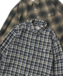 Levi's/リーバイス JACKSON WORKER OMBRE CHECK SHIRT/オーバーサイズ オンブレチェックシャツ/フランネルシャツ/レギュラーカラーシャツ/レディース メンズ