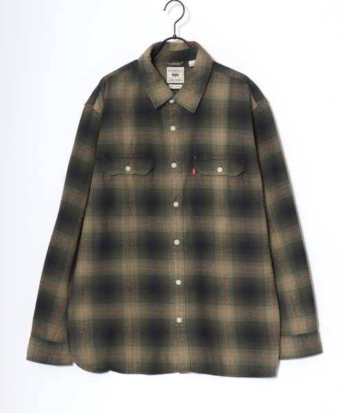 Levi's（リーバイス）の「Levi's/リーバイス JACKSON WORKER OMBRE CHECK SHIRT/オーバーサイズ オンブレチェックシャツ/フランネルシャツ/レギュラーカラーシャツ/レディース メンズ（シャツ/ブラウス・メンズ・ネイビー/カーキ/ワイン・M/L/XL）」の10枚目の写真