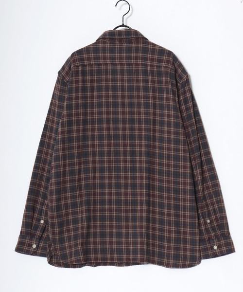 Levi's（リーバイス）の「Levi's/リーバイス JACKSON WORKER OMBRE CHECK SHIRT/オーバーサイズ オンブレチェックシャツ/フランネルシャツ/レギュラーカラーシャツ/レディース メンズ（シャツ/ブラウス・メンズ・ネイビー/カーキ/ワイン・M/L/XL）」の5枚目の写真