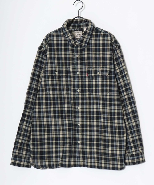 Levi's（リーバイス）の「Levi's/リーバイス JACKSON WORKER OMBRE CHECK SHIRT/オーバーサイズ オンブレチェックシャツ/フランネルシャツ/レギュラーカラーシャツ/レディース メンズ（シャツ/ブラウス・メンズ・ネイビー/カーキ/ワイン・M/L/XL）」の8枚目の写真