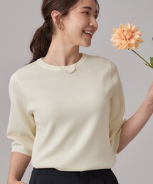 SHOO・LA・RUE | 【ガンガン洗える/ひんやり/UV/毛玉になりにくい】二の腕見せない 5分袖ニット(ニット/セーター)