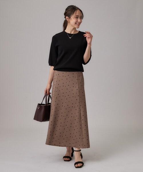 SHOO・LA・RUE(シューラルー)の「【ガンガン洗える/ひんやり/UV/毛玉になりにくい】二の腕見せない 5分袖ニット(ニット/セーター・レディース・ブラウン系3/ライトパープル/ブラック/ブルー系その他/アイボリー/ブラウン系その他・01/02/03/04)」の14枚目の写真
