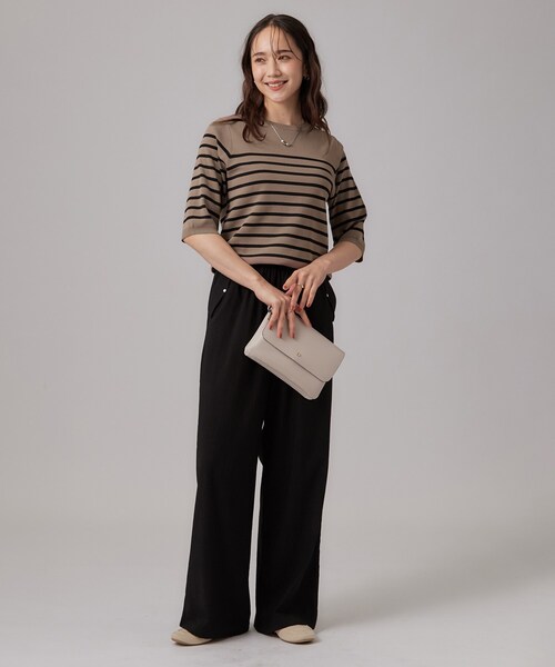 SHOO・LA・RUE(シューラルー)の「【ガンガン洗える/毛玉になりにくい】二の腕見せない 5分袖ニット(ニット/セーター・レディース・ブラウン系3/ライトパープル/ブラック/ブルー系その他/アイボリー/ブラウン系その他・01/02/03/04)」の21枚目の写真