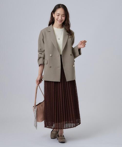 SHOO・LA・RUE(シューラルー)の「【ガンガン洗える/毛玉になりにくい】二の腕見せない 5分袖ニット(ニット/セーター・レディース・ブラウン系3/ライトパープル/ブラック/ブルー系その他/アイボリー/ブラウン系その他・01/02/03/04)」の7枚目の写真