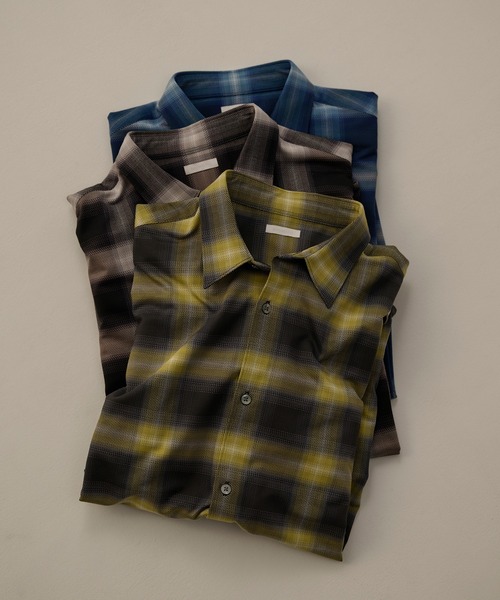 KANEMASA PHIL.(カネマサフィル)の「《別注》【KANEMASA PHIL. / カネマサ フィル】28G Ombre Check Modest Shirt(シャツ/ブラウス・メンズ・ブルー系その他4/ブラック・M/L)」の4枚目の写真