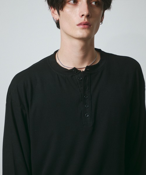 セール】ヘンリーネック ロングスリーブTシャツ（Tシャツ/カットソー