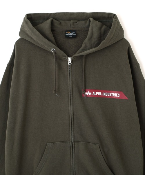 Alpha Industries（アルファインダストリーズ）の「【日本限定】Alpha Industries/アルファ インダストリーズ/ALPHA RED RIBBON ZIP HOODIE/レッドリボン ジップフーディ（パーカー・メンズ・ブラック/ネイビー/グレー/オリーブ/オートミール・S/M/L/2XL/XL）」の7枚目の写真