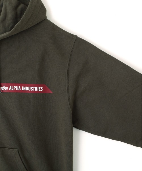 Alpha Industries（アルファインダストリーズ）の「【日本限定】Alpha Industries/アルファ インダストリーズ/ALPHA RED RIBBON ZIP HOODIE/レッドリボン ジップフーディ（パーカー・メンズ・ブラック/ネイビー/グレー/オリーブ/オートミール・S/M/L/2XL/XL）」の8枚目の写真