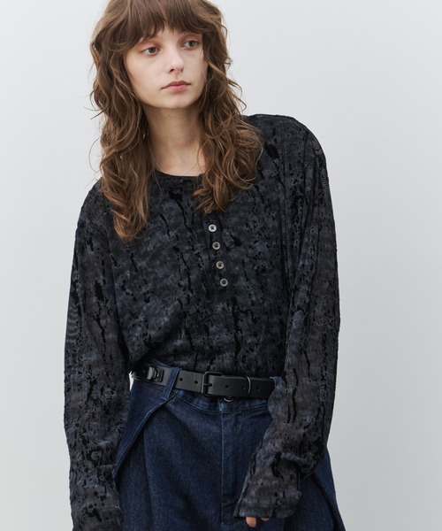 AIVER(アイバー)の「AIVER フロッキーシアーヘンリーネックプルオーバー(Tシャツ/カットソー・メンズ・ホワイト系その他/ブラック系その他・SMALL/MEDIUM/LARGE)」の20枚目の写真