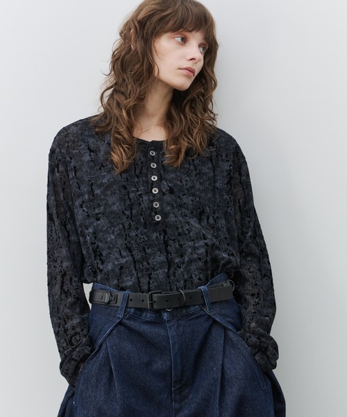 AIVER(アイバー)の「AIVER フロッキーシアーヘンリーネックプルオーバー(Tシャツ/カットソー・メンズ・ホワイト系その他/ブラック系その他・SMALL/MEDIUM/LARGE)」の21枚目の写真