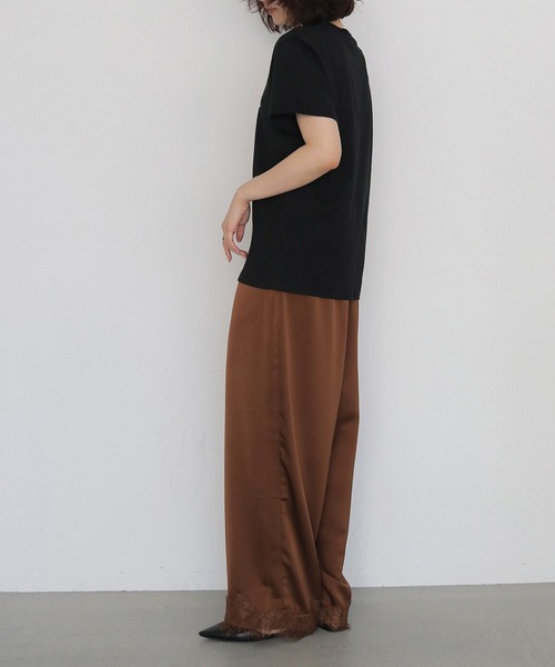 HER CLOSET(ハークローゼット)の「【HER CLOSET】SLOWLY ロゴTシャツ SLOWLY LOGO T-SHIRT(Tシャツ/カットソー・レディース・ブラック/オフホワイト・S/L/M)」の15枚目の写真