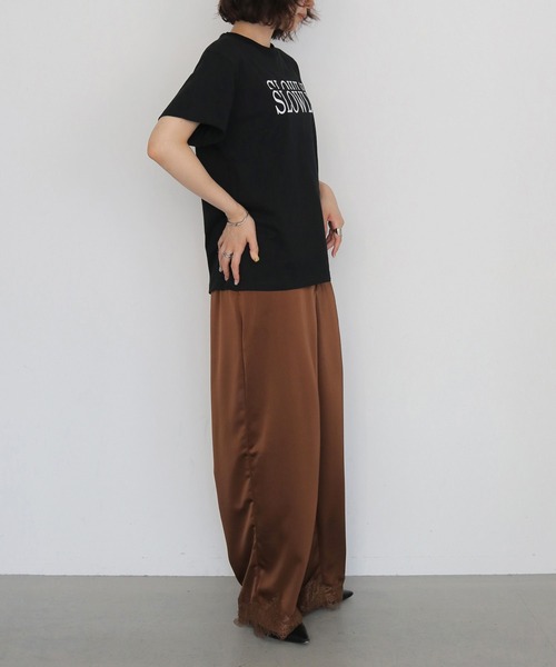 HER CLOSET(ハークローゼット)の「【HER CLOSET】SLOWLY ロゴTシャツ SLOWLY LOGO T-SHIRT(Tシャツ/カットソー・レディース・ブラック/オフホワイト・S/L/M)」の19枚目の写真